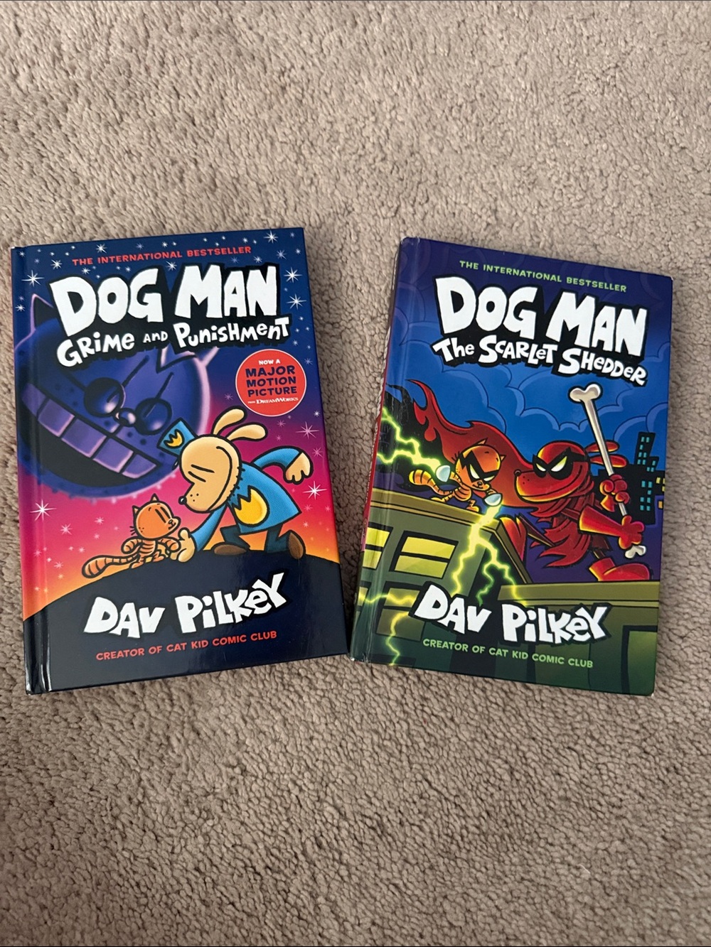 Scholastic Dog Man Back-Cover Pair in Blue, Purple & Yellow